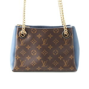 Louis Vuitton Monogram Canvas Surenne Shoulder Bag Brown Blue